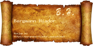 Bergmann Hiador névjegykártya